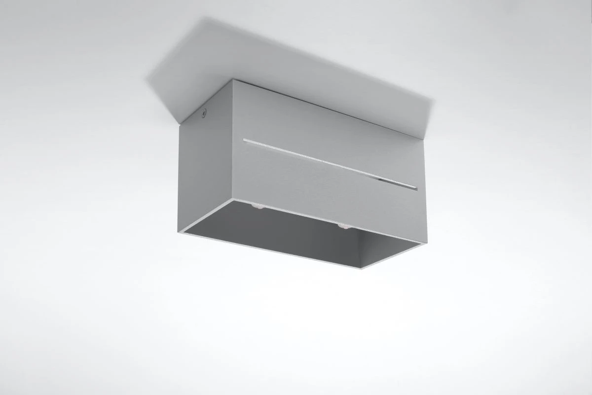 Sollux LOBO Moderne Aufbauleuchte Eckig Grau 2-flg. GU10