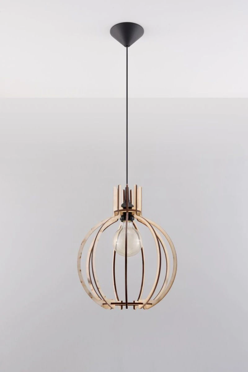 Sollux ARANCIA Kugel Hängellampe Natur, Schwarz 1-flg. E27 – Bild 4