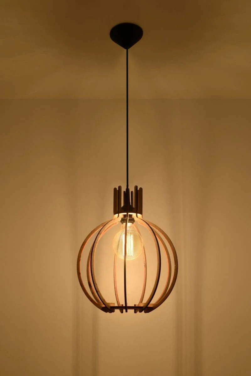 Sollux ARANCIA Kugel Hängellampe Natur, Schwarz 1-flg. E27 – Bild 3
