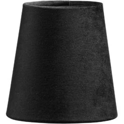 Lampenschirm Textil Samt Schwarz PR Home Queen 10x10cm Befestigungsklipp Für Kerzen Leuchtmittel