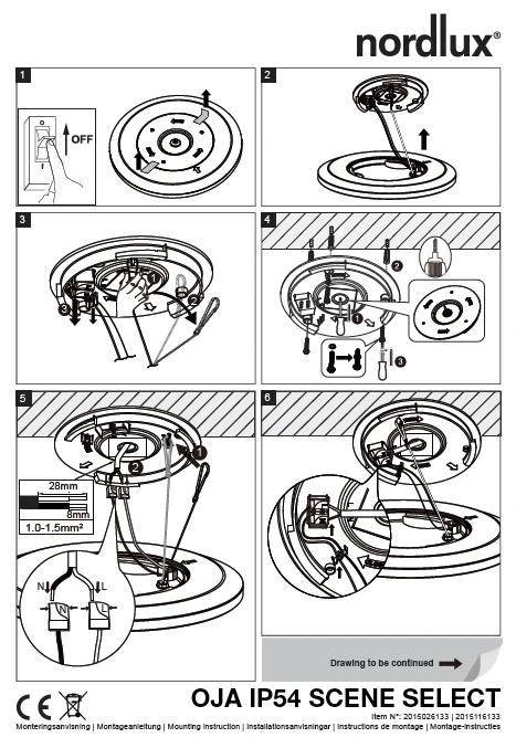 LED Deckenlampe Chrom Nordlux Oja 29 IP54 1600lm 3000/4000K Stepdimmer – Bild 9