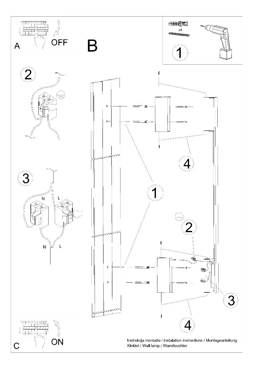 Thoro Sappo L LED Wandlampe Schwarz 2875lm 4000K 4x6,5x150cm – Bild 8