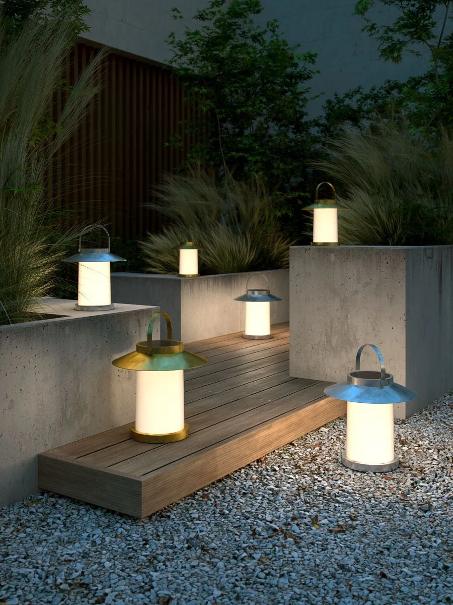 Nordlux TEMPLE LED Solar-Tischleuchte Messing IP54 Mit Schalter 22,6x22,6x22,2cm – Bild 3