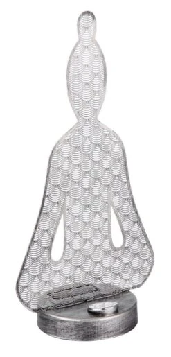 Globo Solarleuchte Buddha Mit Dekorstanzungen Metall Silber-antik, 1xLED