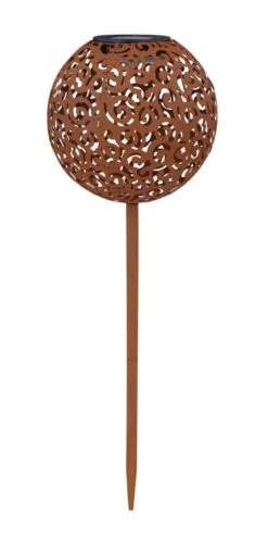 LED Solarlampe Erdspieß Mit Kugel 185mm Im Dekorgeflecht Von Globo
