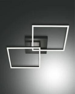 LED Deckenleuchte Anthrazit Satiniert Fabas Luce Smartluce Bard 4680lm 650x650mm Dimmbar