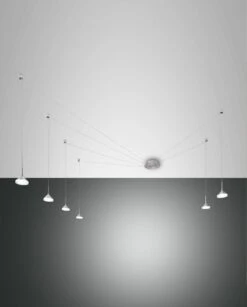 LED Hängeleuchte Nickel Satiniert, Chrom, Aluminium Satiniert Fabas Luce Smartluce Isabella 6-flg. 4320lm