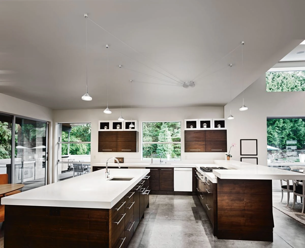 LED Hängeleuchte Nickel Satiniert, Chrom, Aluminium Satiniert Fabas Luce Smartluce Isabella 6-flg. 4320lm – Bild 2