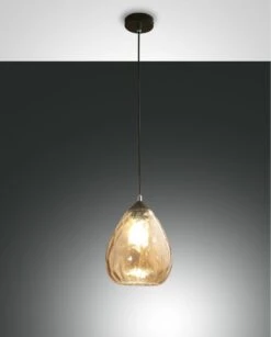 Hängeleuchte Schwarz Amber Fabas Luce Smartluce Gisella 20cm E27