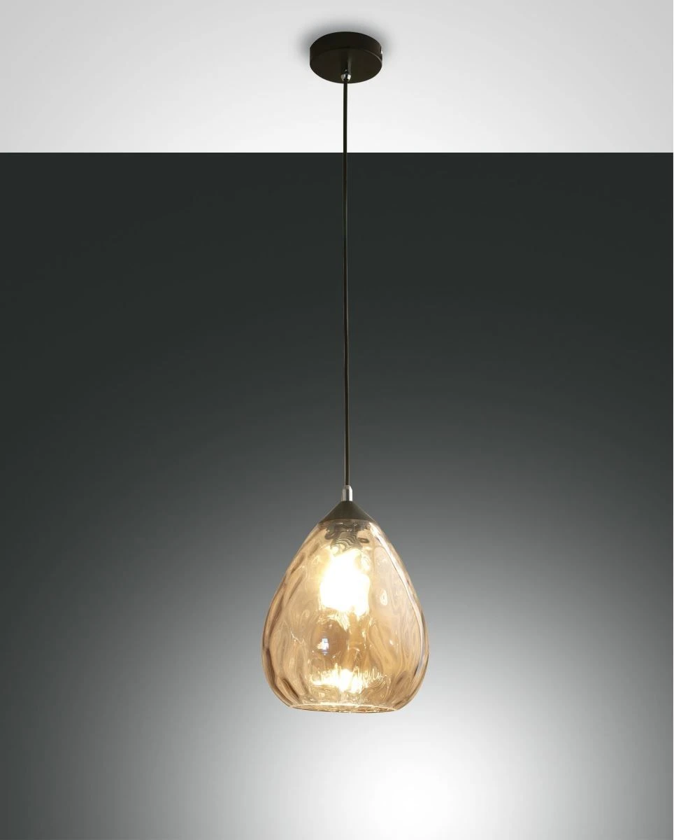Hängeleuchte Schwarz Amber Fabas Luce Smartluce Gisella 20cm E27