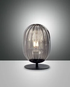 Tischleuchte Schwarz Rauchglas Fabas Luce Infinity 18cm E27