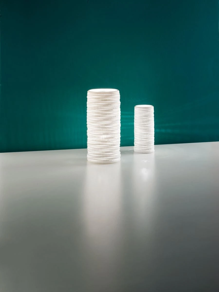 Tischleuchte Weiß Fabas Luce Marbella 11x25cm E27 – Bild 3