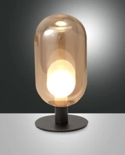 LED Tischleuchte Schwarz Amber Fabas Luce Gubbio G9 220lm