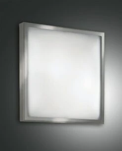 LED Deckenleuchte Nickel Satiniert Fabas Luce Osaka 30x30cm 1000lm