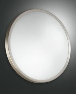 LED Deckenleuchte Nickel Satiniert Fabas Luce Plaza 40cm 2100lm