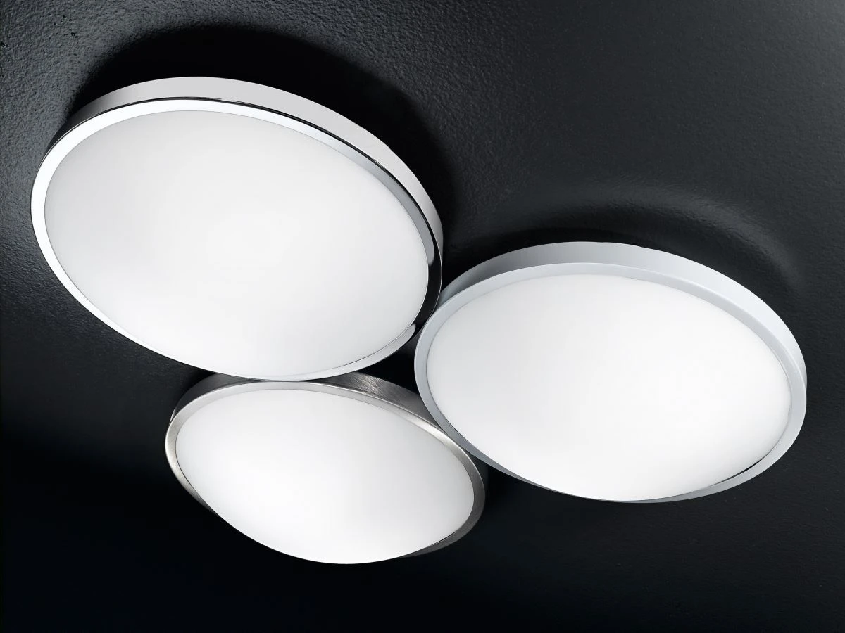 LED Deckenleuchte Nickel Satiniert Fabas Luce Plaza 40cm 2100lm – Bild 2