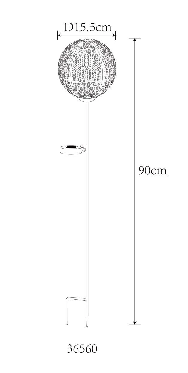 LED Solar Erdspitz Mit Dekorkugel Metall 155x900mm Von Globo – Bild 4
