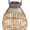 LED Solar Laterne Bambus Hell Braun 27x37,5cm Von Globo