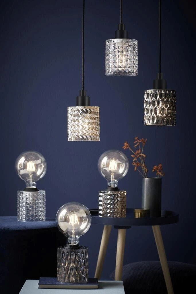 Tischlampe Riffelglas Klar Nordlux Hollywood Mit E27 Fassung – Bild 3