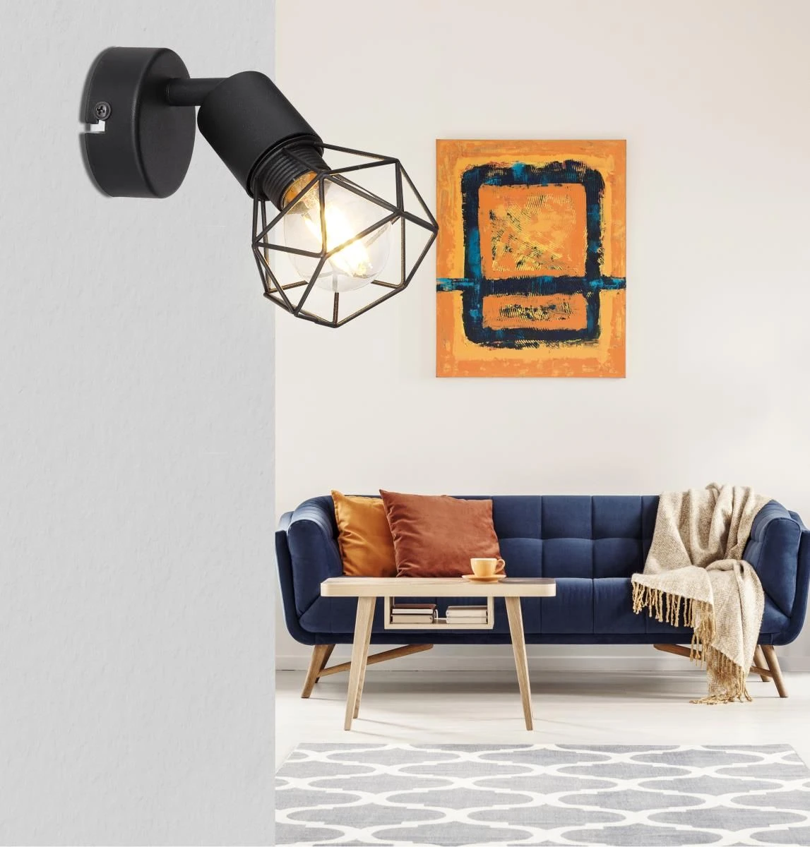 Globo Xara I Wandstrahler Schwarz E14 Dimmbar X8x13,5cm – Bild 2