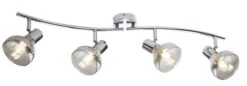 Globo Lothar Deckenstrahler Chrom, Rauch 4x E14 Dimmbar 70x8x16cm