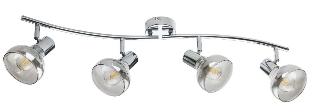 Globo Lothar Deckenstrahler Chrom, Rauch 4x E14 Dimmbar 70x8x16cm – Bild 2