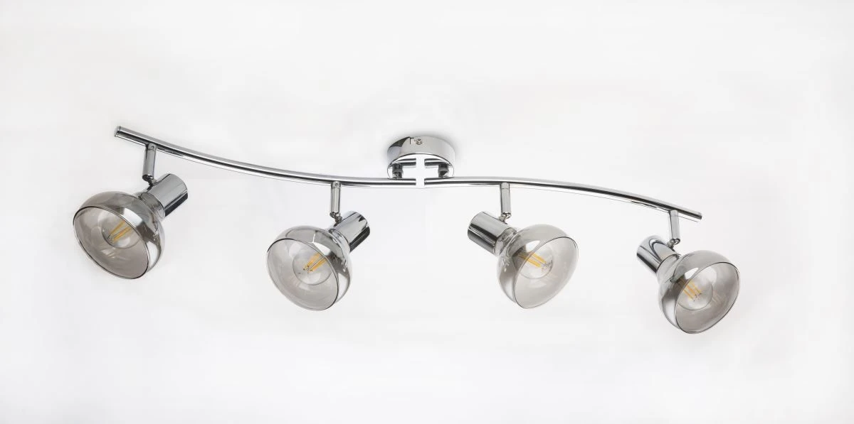 Globo Lothar Deckenstrahler Chrom, Rauch 4x E14 Dimmbar 70x8x16cm – Bild 5