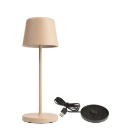 Deko Light Akku Tischlampe Canis Mini Beige Dimmbar Mit Ladesockel 2200/3000K IP65