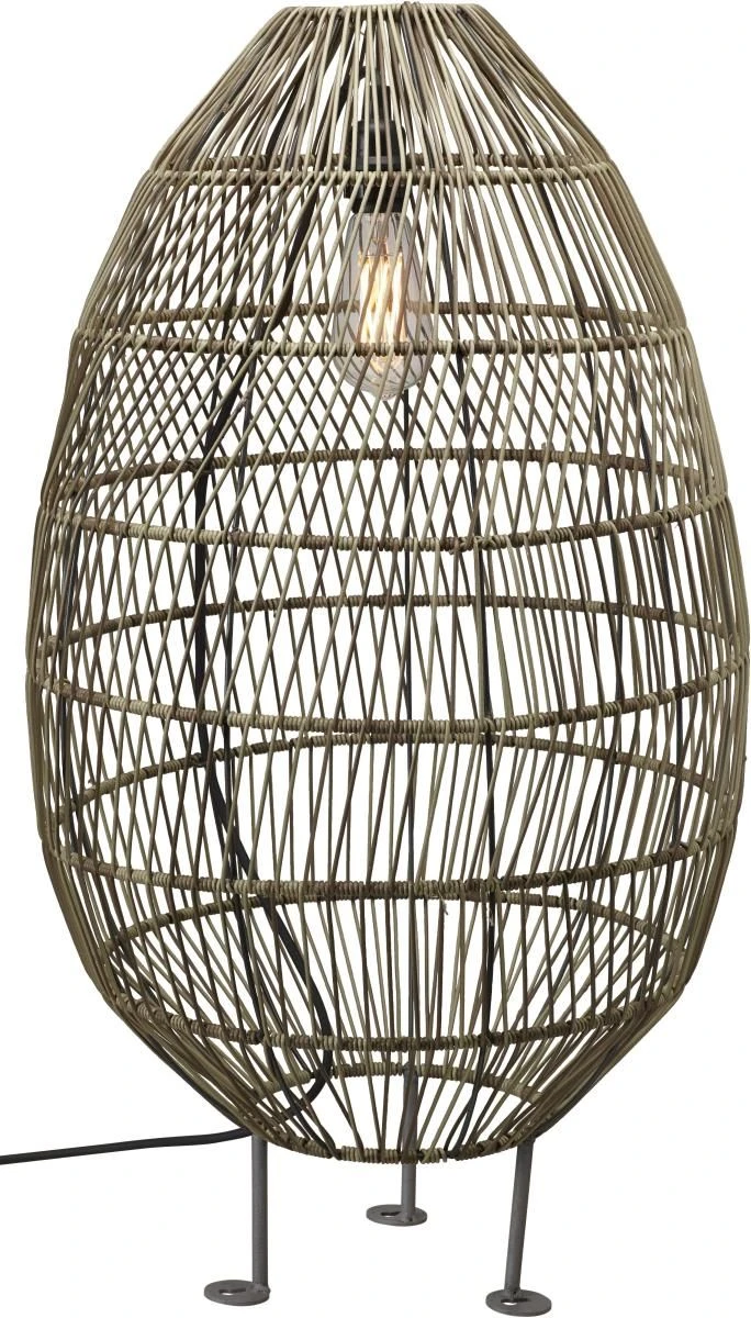 Terrassen Stehleuchte Inkl. 2,5m Kabel PR Home Hanoi 100x55cm Kunststoff Rattan Natur Braun