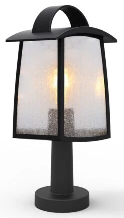 Lutec Kelsey Sockelleuchte Schwarz IP44 E27 20,5x21,5x44,5cm