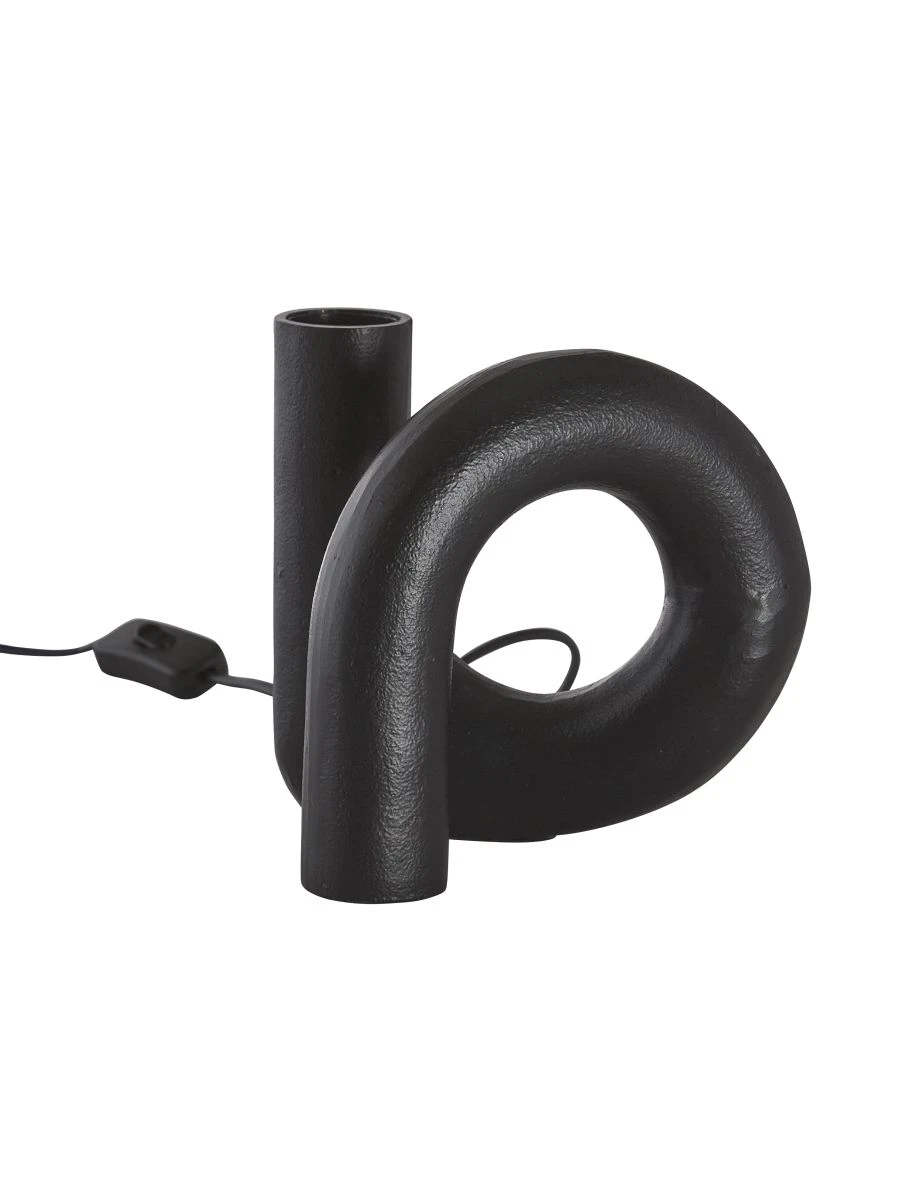 PR Home Notice Swirl Tischleuchte Skulptur Metall Schwarz E27 18x19x15cm
