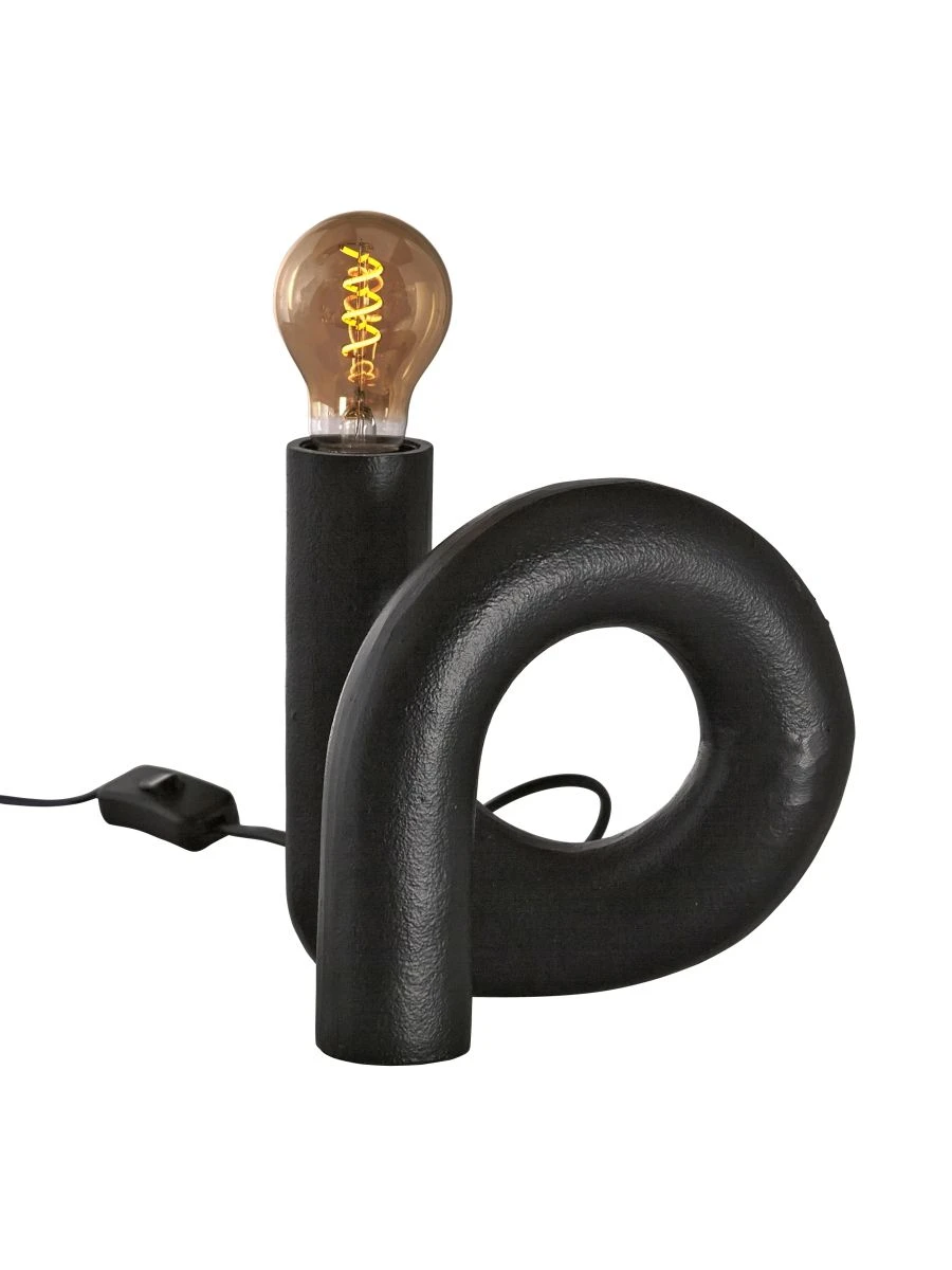 PR Home Notice Swirl Tischleuchte Skulptur Metall Schwarz E27 18x19x15cm – Bild 2