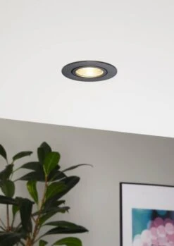 EGLO SALICETO LED Einbauleuchte Schwarz 380lm 2700K Dimmbar 8,8cm