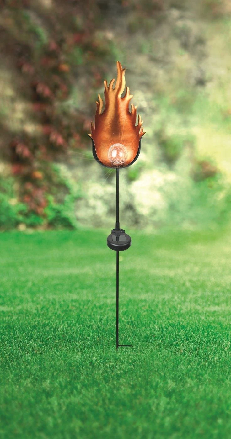 LED Solarlampe Erdspieß Im Flammendesign Von Globo – Bild 3