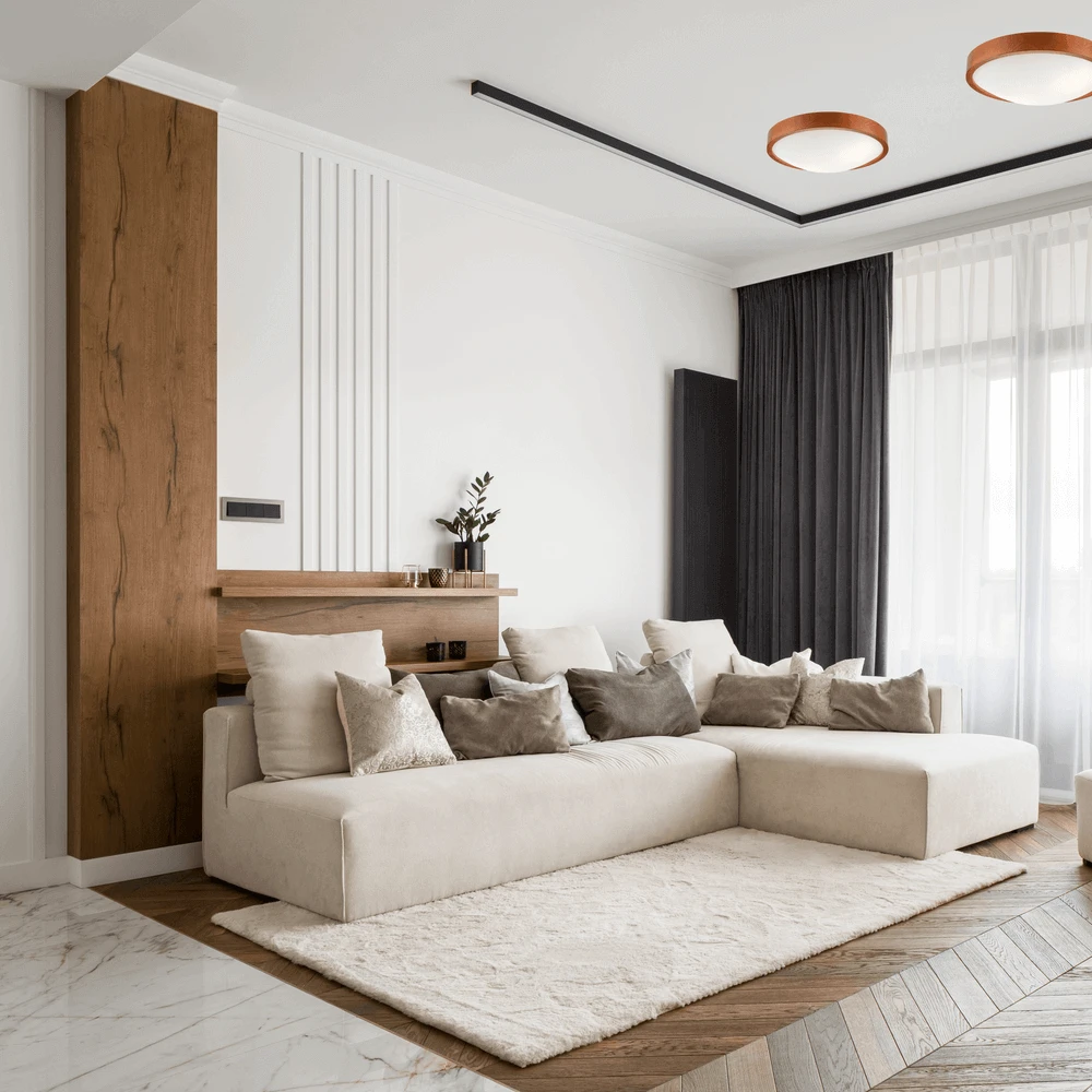 BIOLEDEX Runde Deckenleuchte 37cm Rotbraun Mit E27 Fassung Aus Natur Holz Und Glas – Bild 2