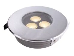 Deko Light Flat II WW Bodeneinbaustrahler Außen LED Silber IP67 400lm 3000K >80 Ra 20° Modern