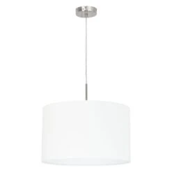 EGLO PASTERI Textil Hängeleuchte, 380mm, E27 Nickel-matt, Weiss