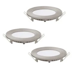 EGLO Connect FUEVA-C LED Einbauleuchte Nickel-matt 85mm 3er Set App Steuerbar