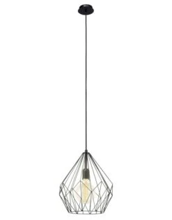 EGLO CARLTON Vintage Retro Hängeleuchte E27 Schwarz