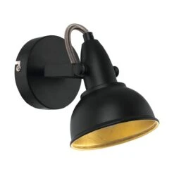 EGLO THORNTON Wandstrahler Schwarz, Gold 1x E14 10x10cm