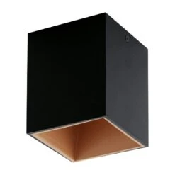 EGLO POLASSO LED Aufbauleuchte, Eckig, 100mm, Schwarz, Kupfer