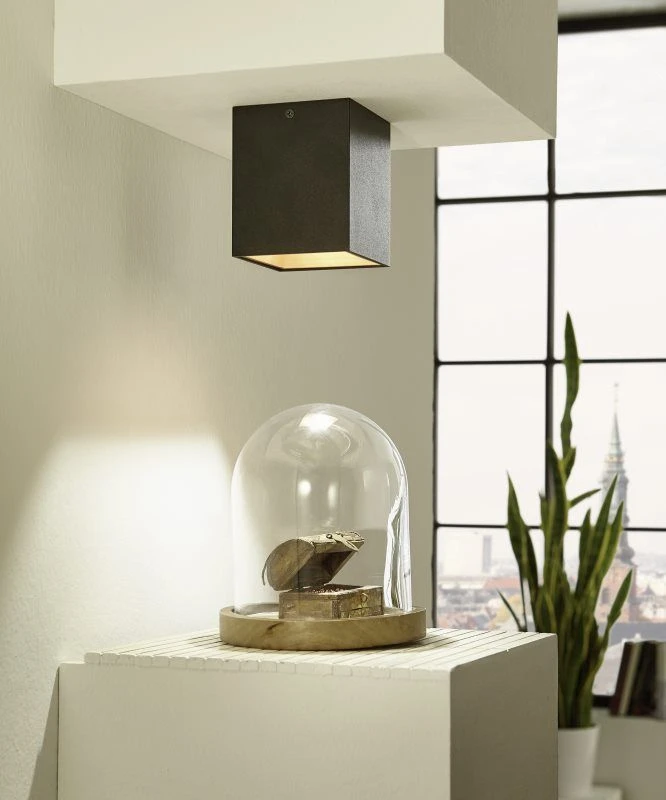 EGLO POLASSO LED Aufbauleuchte, Eckig, 100mm, Schwarz, Gold – Bild 2