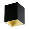 EGLO POLASSO LED Aufbauleuchte, Eckig, 100mm, Schwarz, Gold