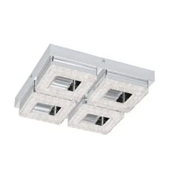 EGLO FRADELO LED Kristall Wand & Deckenleuchte, 4-flg., Chrom, Klar