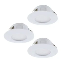 LED Einbauspot EGLO PINEDA 78mm Weiss 3er Set IP44