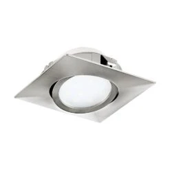 EGLO PINEDA LED Einbauspot 84x84, 1-flg., Nickel-matt