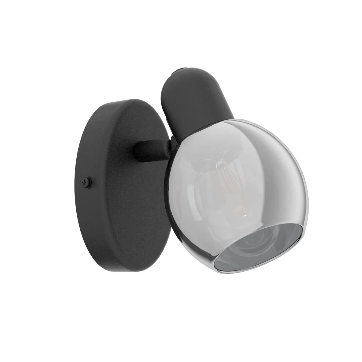 EGLO POLLICA Wandstrahler Schwarz, Rauchglas E14 6,5x10,5cm