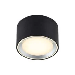 LED Aufbauleuchte Schwarz Silber Nordlux Fallon 10cm 500lm Moodmaker