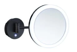 Smedbo Outline Kosmetikspiegel Schwarz Mit Dual LED-Beleuchtung PMMA Rund FK485EBP