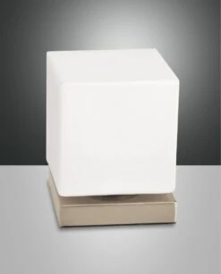 LED Würfel Tischlampe Gold Matt Fabas Luce Brenta 540lm Touchdimmer